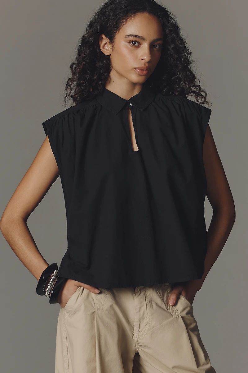 Nation Los Angeles Jody Sleeveless Keyhole Blouse