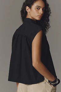 Nation Los Angeles Jody Sleeveless Keyhole Blouse