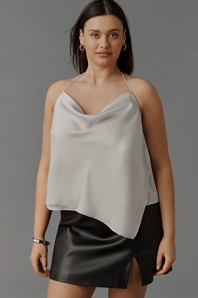 Sunday Brooklyn Cowl-Neck Satin Tank