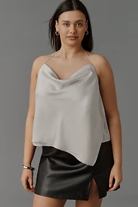 Sunday Brooklyn Cowl-Neck Satin Tank