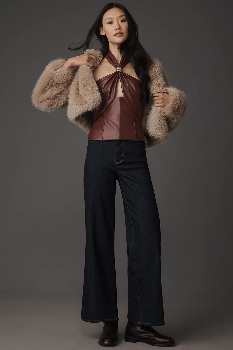 Sunday Brooklyn Faux Leather Halter Top