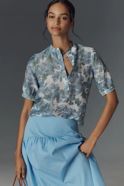 Cloth & Stone Half-Placket Printed Blouse