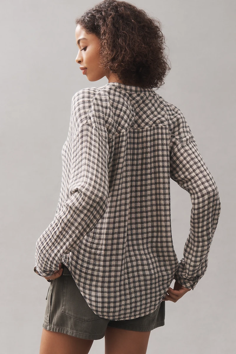 Cloth & Stone Shirred Henley Top