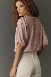 Cloth & Stone Short-Sleeve Bubble Hem Blouse