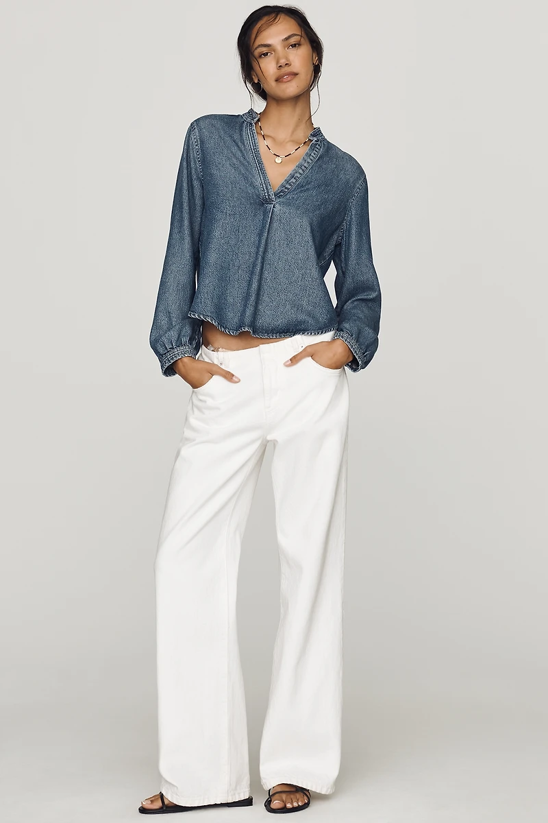 Cloth & Stone Denim Henley Shirt