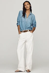 Cloth & Stone Double-Pocket Denim Buttondown Shirt
