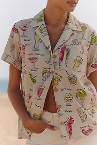 Rachel Antonoff James Linen Blend Short-Sleeve Top