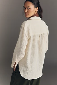 Pilcro Hadley Cotton Striped Buttondown Shirt 