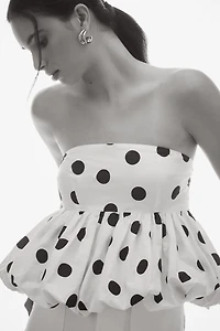 Maeve Strapless Babydoll Bubble Blouse