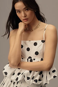 Maeve Strapless Babydoll Bubble Blouse