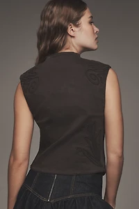 By Anthropologie Sculpted Vest Top