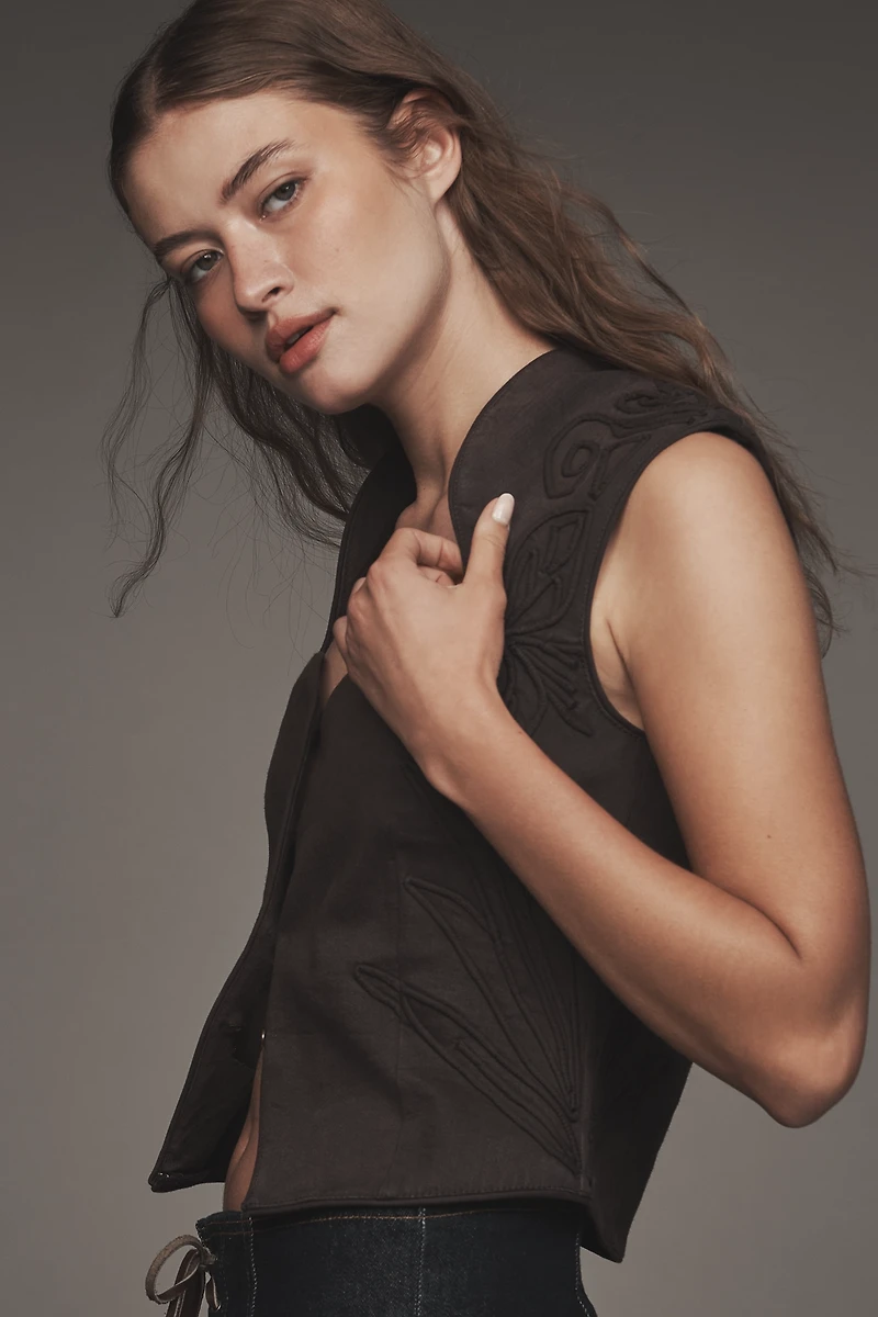 By Anthropologie Sculpted Vest Top