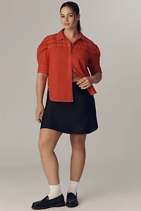 Pilcro Short-Sleeve Reworked Buttondown Shirt