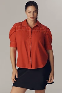 Pilcro Short-Sleeve Reworked Buttondown Shirt