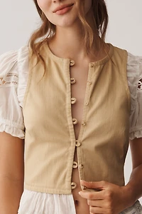 By Anthropologie Puff-Sleeve Twofer Top