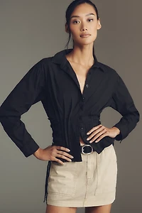 Pilcro Long-Sleeve Pintuck Buttondown Shirt