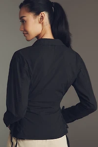 Pilcro Long-Sleeve Pintuck Buttondown Shirt