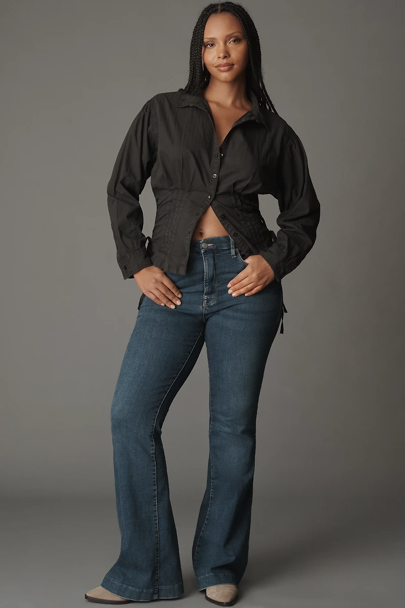 Pilcro Long-Sleeve Pintuck Buttondown Shirt
