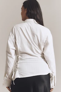 Pilcro Long-Sleeve Pintuck Buttondown Shirt