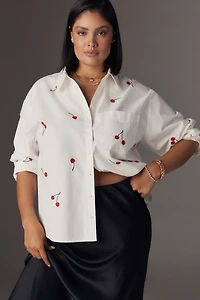 Maeve Shrunken Bennet Embellished Buttondown Shirt
