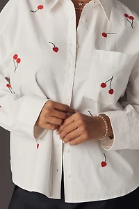 Maeve Shrunken Bennet Embellished Buttondown Shirt