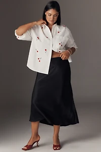 Maeve Shrunken Bennet Embellished Buttondown Shirt