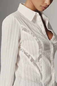 Pilcro Long-Sleeve Seamed Slim Buttondown Shirt