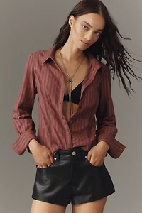 Pilcro Long-Sleeve Seamed Slim Buttondown Shirt