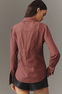 Pilcro Long-Sleeve Seamed Slim Buttondown Shirt