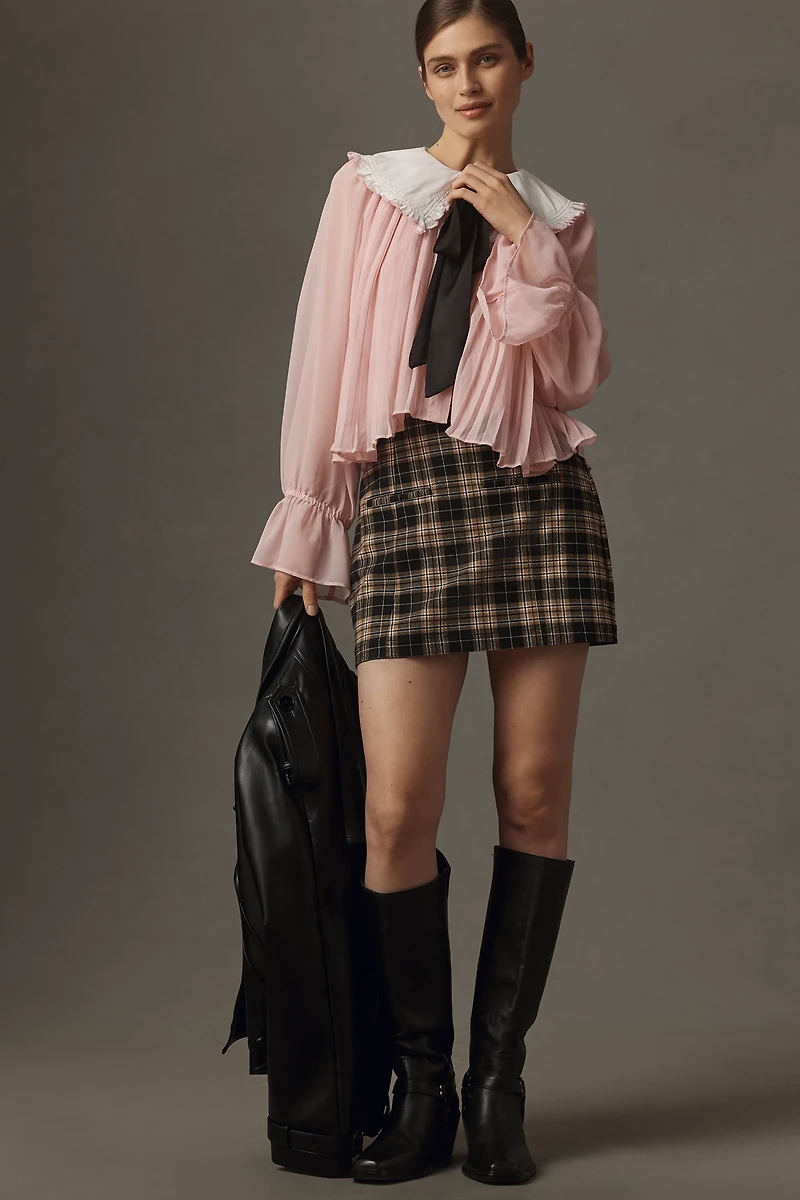 Maeve Oversized Collar Bow Blouse