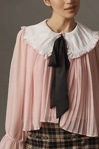 Maeve Oversized Collar Bow Blouse