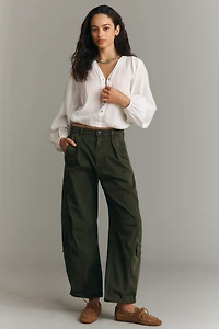 Pilcro Crinkled Buttondown Bubble Top