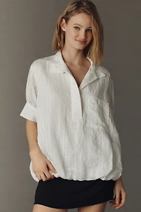 Maeve Relaxed Bubble-Hem Shirt