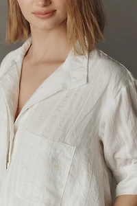 Maeve Relaxed Bubble-Hem Shirt