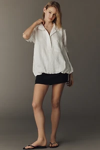 Maeve Relaxed Bubble-Hem Shirt