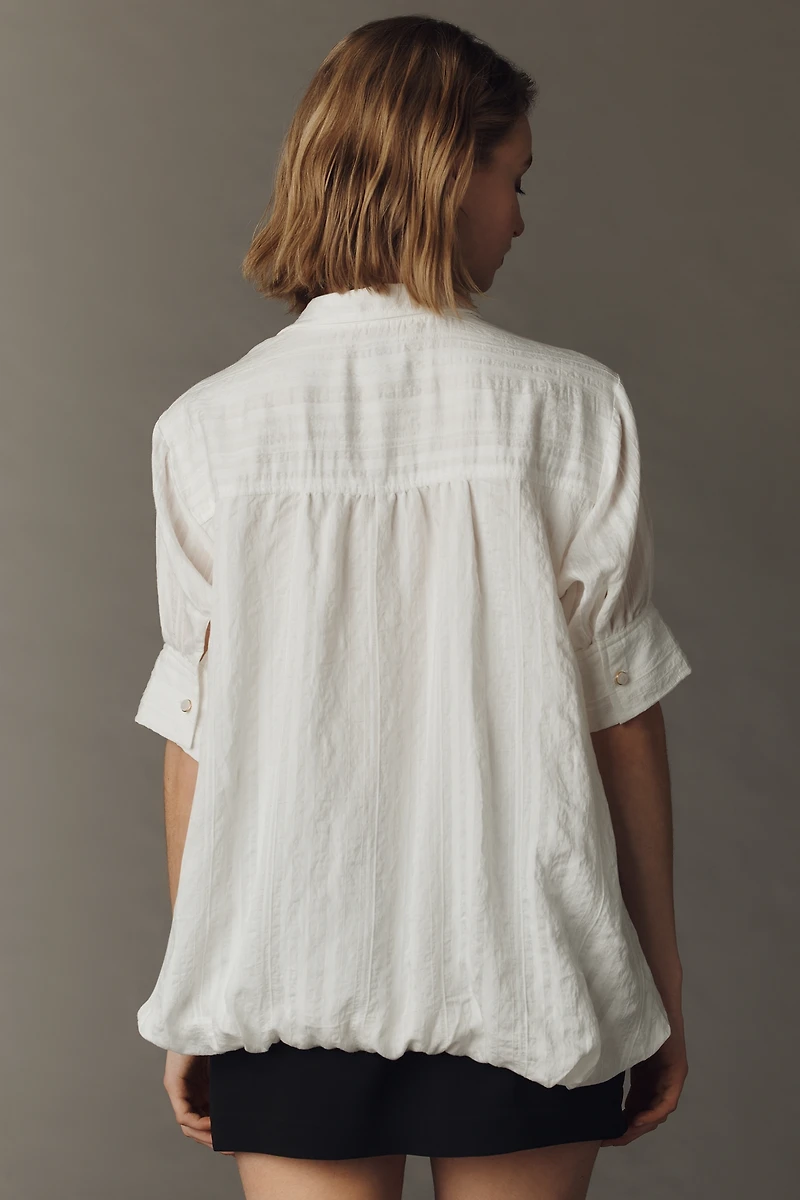 Maeve Relaxed Bubble-Hem Shirt