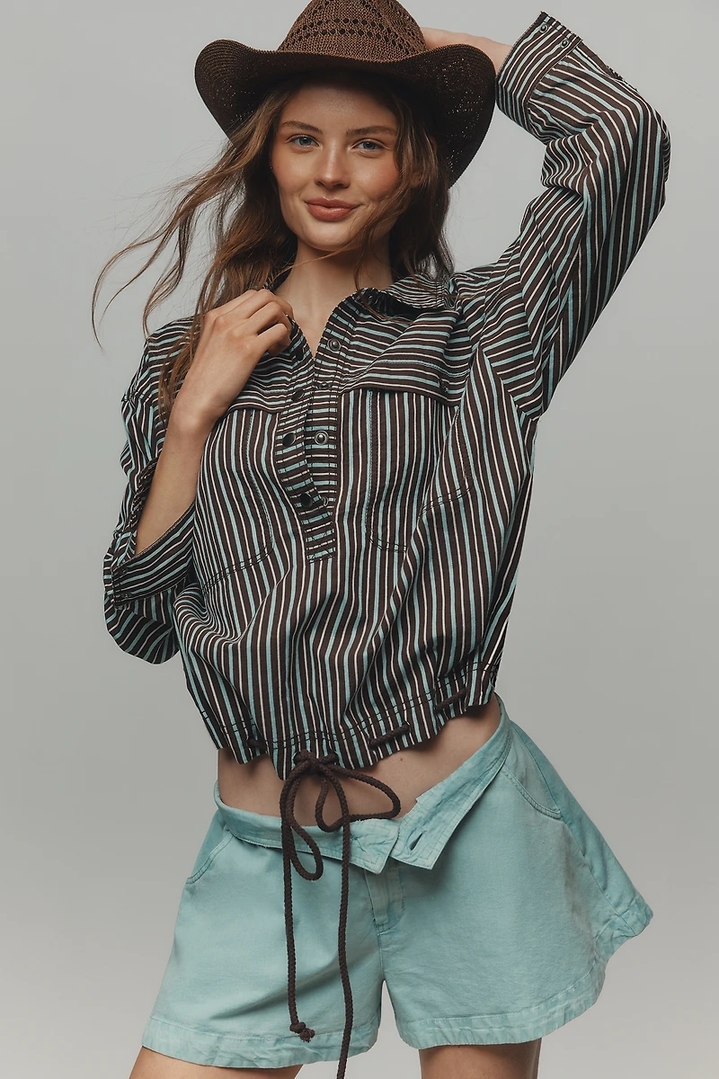 Pilcro Cotton Cinched Utility Top