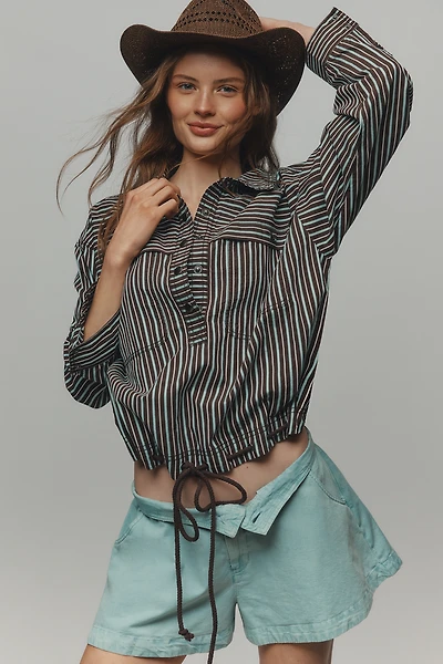 Pilcro Cotton Cinched Utility Top