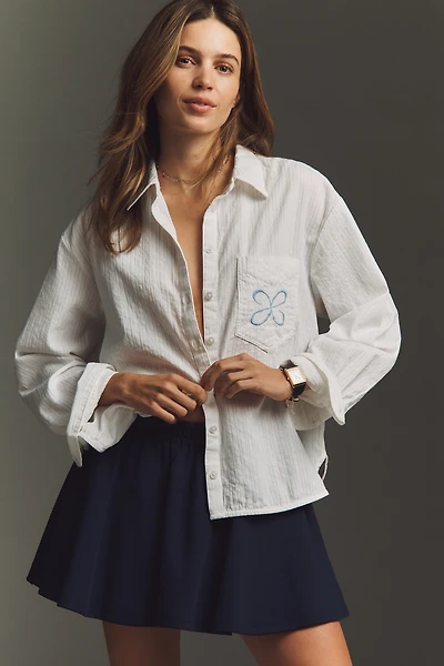 The Shrunken Bennet Seersucker Buttondown Shirt by Maeve