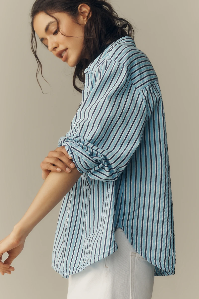 Shrunken Bennet Seersucker Buttondown Shirt by Maeve