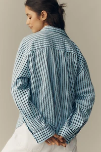 Shrunken Bennet Seersucker Buttondown Shirt by Maeve