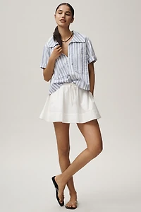 Maeve Short-Sleeve Swing Buttondown Top