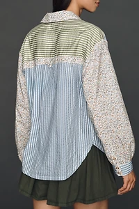 Pilcro Cotton Mixed Stripe Buttondown Shirt