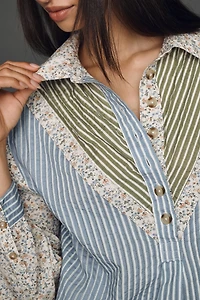 Pilcro Cotton Mixed Stripe Buttondown Shirt
