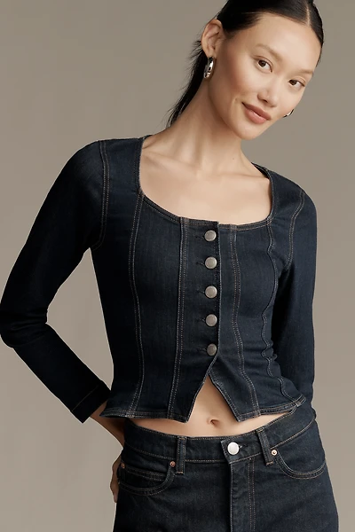 DL1961 Bailey Long-Sleeve Denim Top