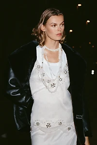 By Anthropologie Tie-Strap Crystal Tank Top