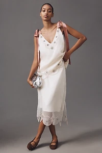 By Anthropologie Tie-Strap Crystal Tank Top