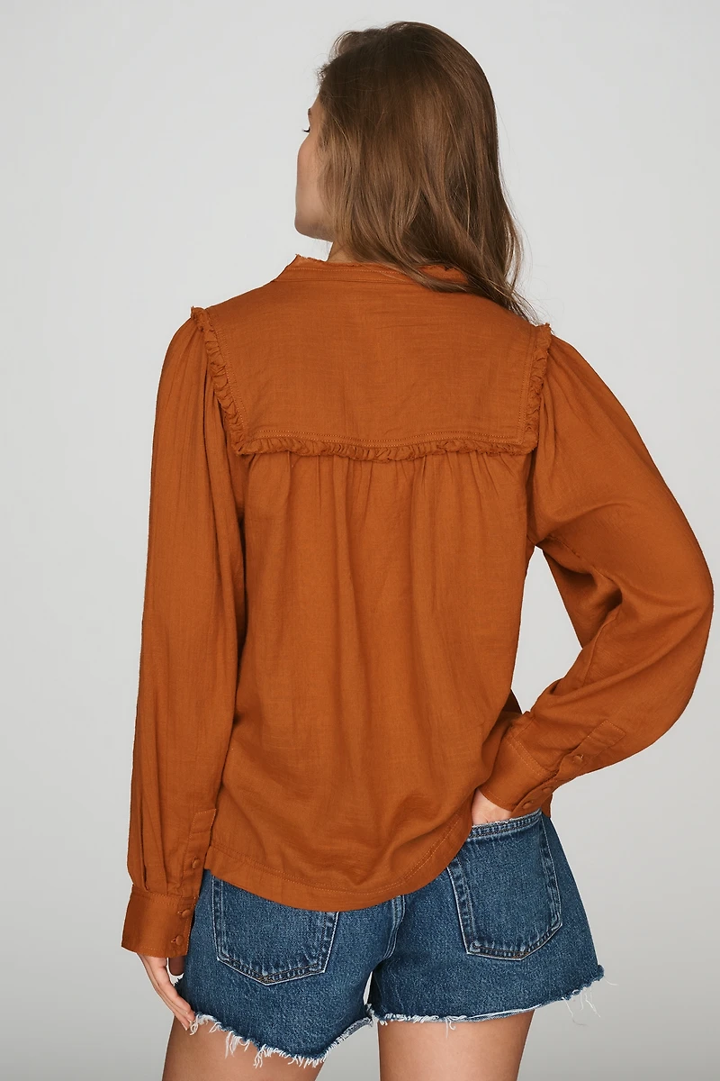 Pilcro 100% Cotton Ruffle Blouse