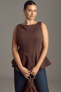 En Elly Sleeveless Waisted Top