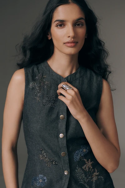 Ranna Gill Embroidered Cotton Vest